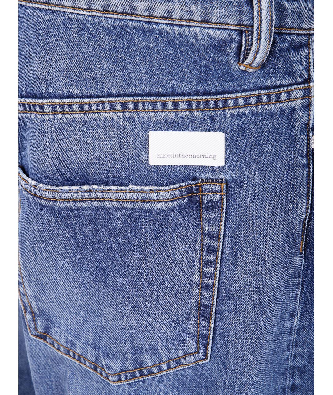 NINE IN THE MORNING Синие хлопковые прямые джинсы, фото 3