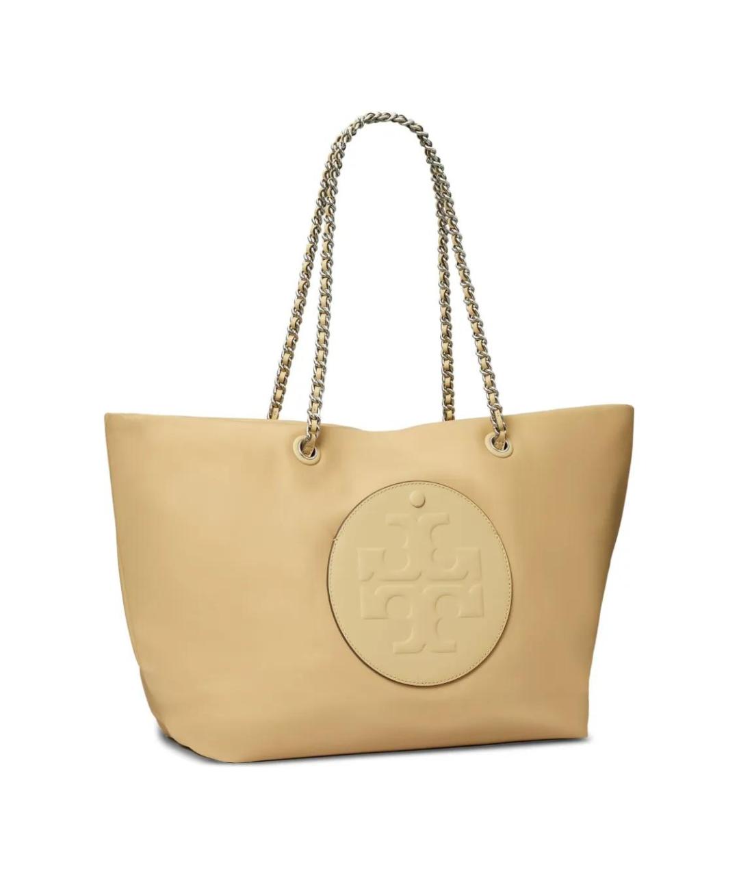 TORY BURCH Бежевая синтетическая сумка тоут, фото 3