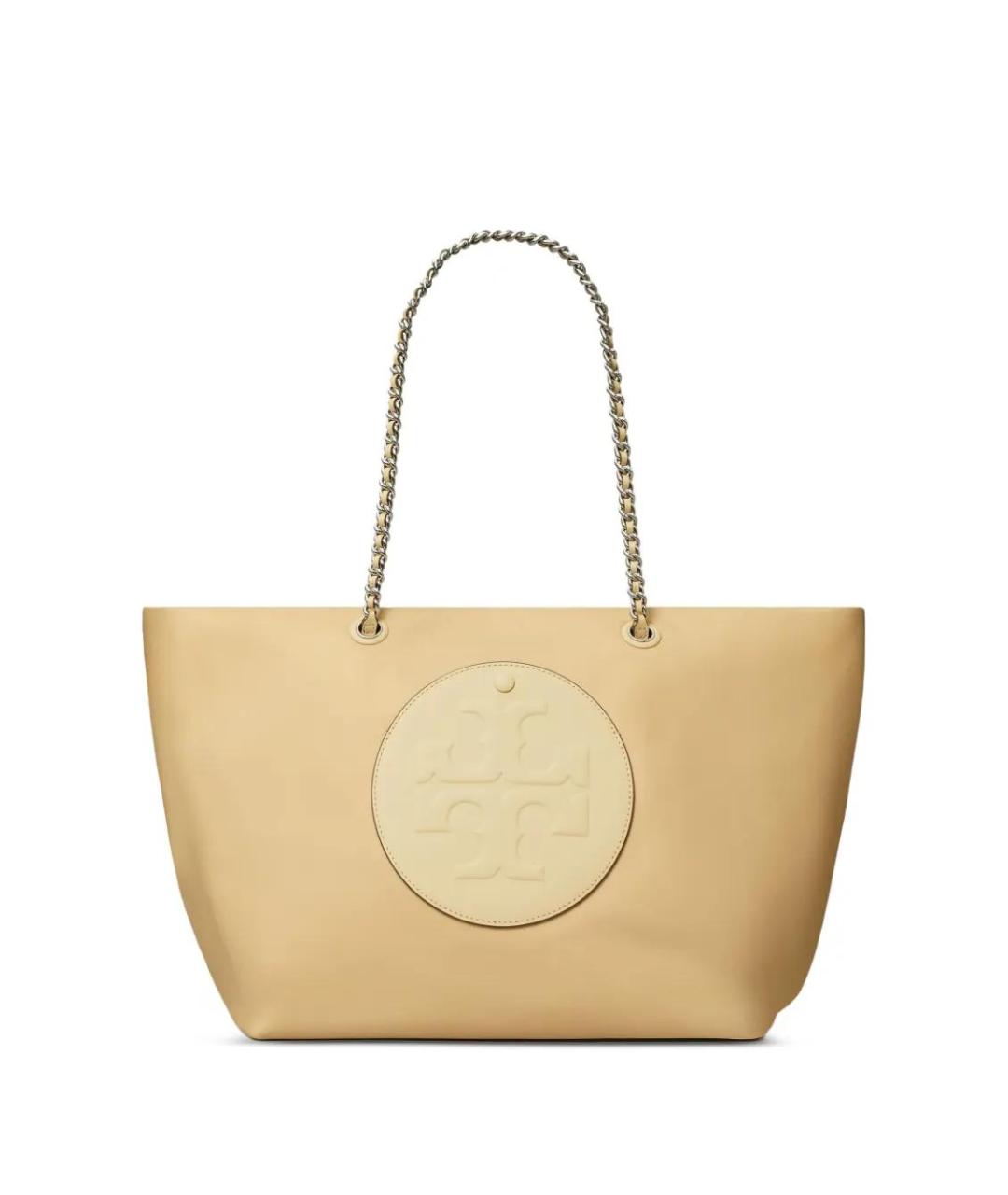 TORY BURCH Бежевая синтетическая сумка тоут, фото 1