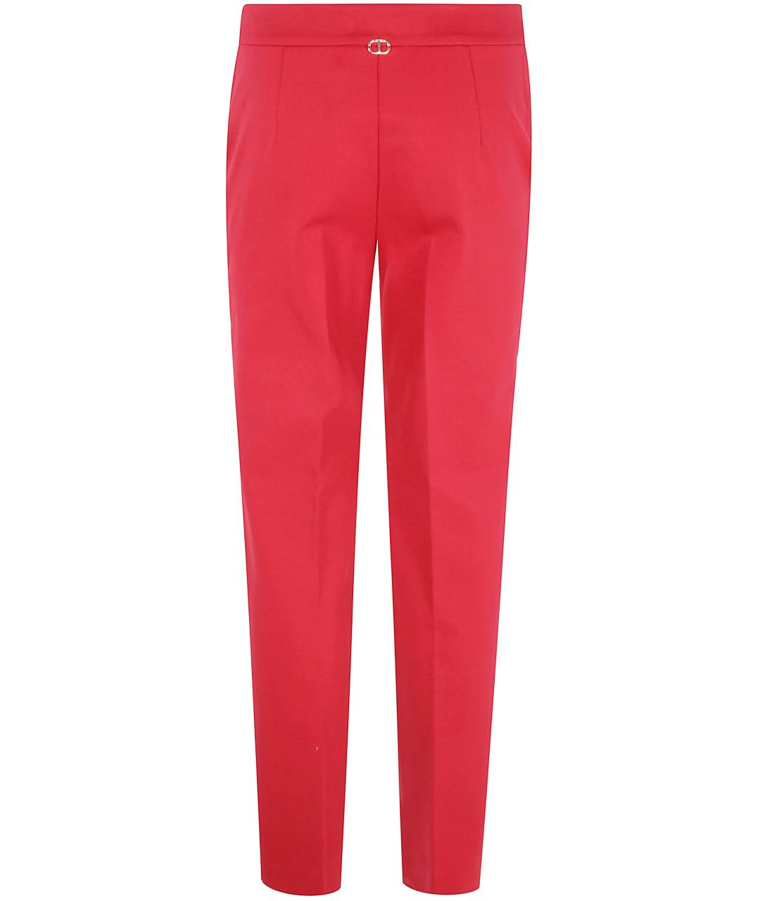 TWIN-SET Красные прямые брюки, фото 2