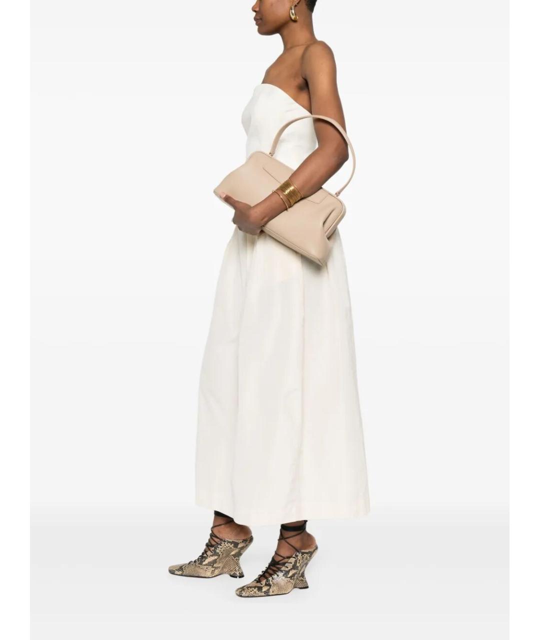 Carven Бежевая кожаная сумка через плечо, фото 4