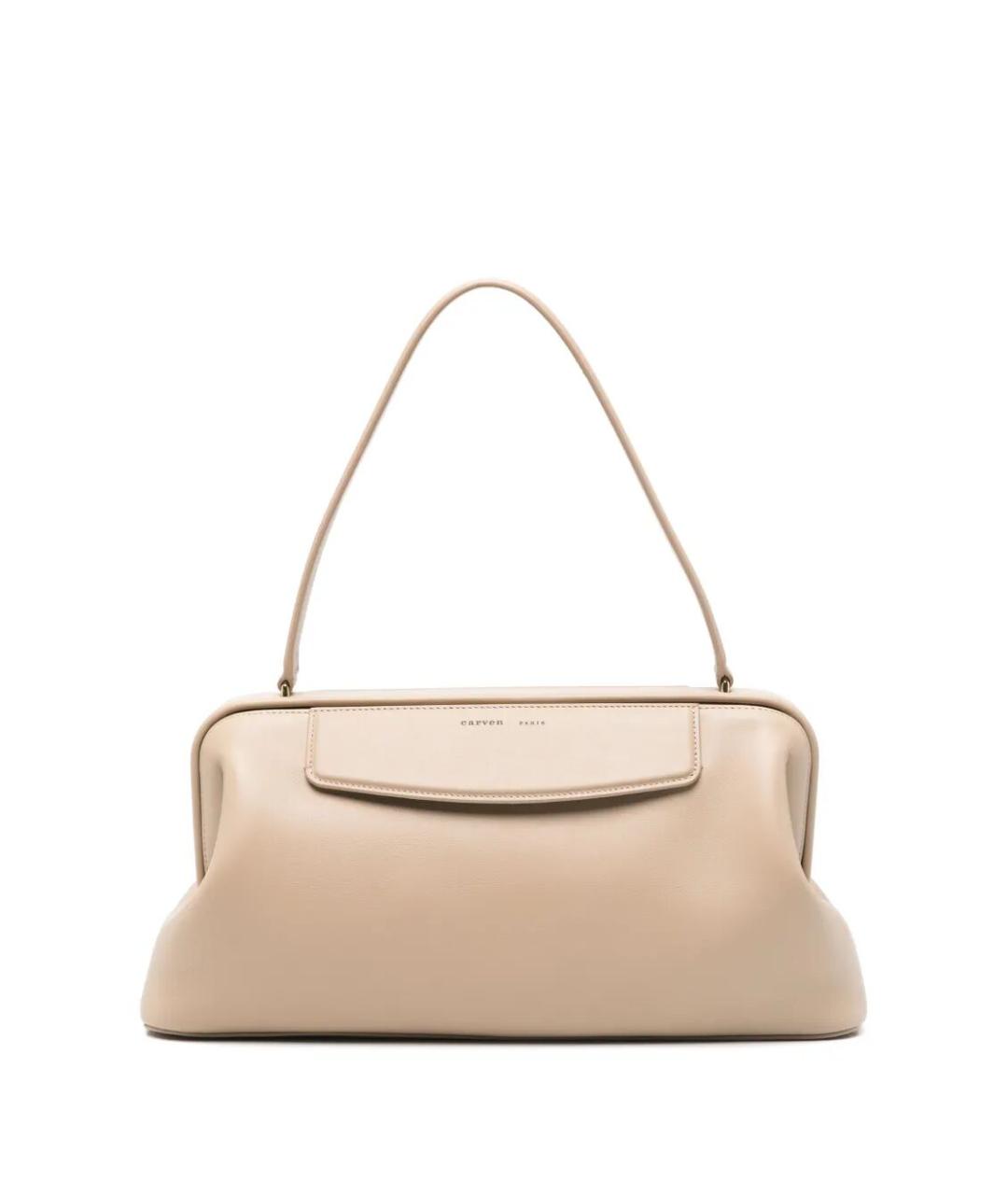 Carven Бежевая кожаная сумка через плечо, фото 1