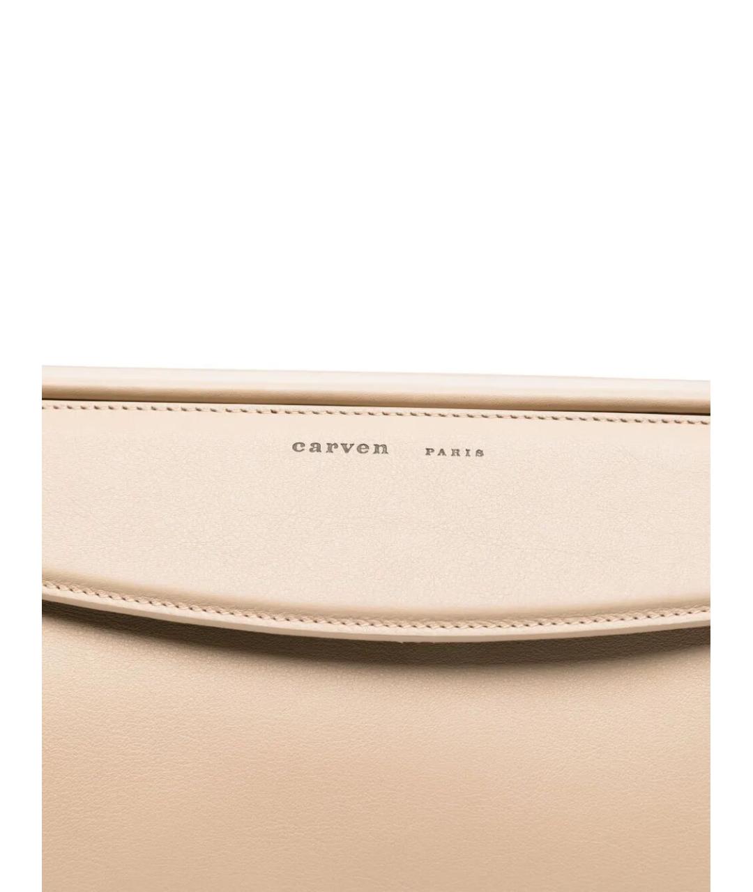 Carven Бежевая кожаная сумка через плечо, фото 5