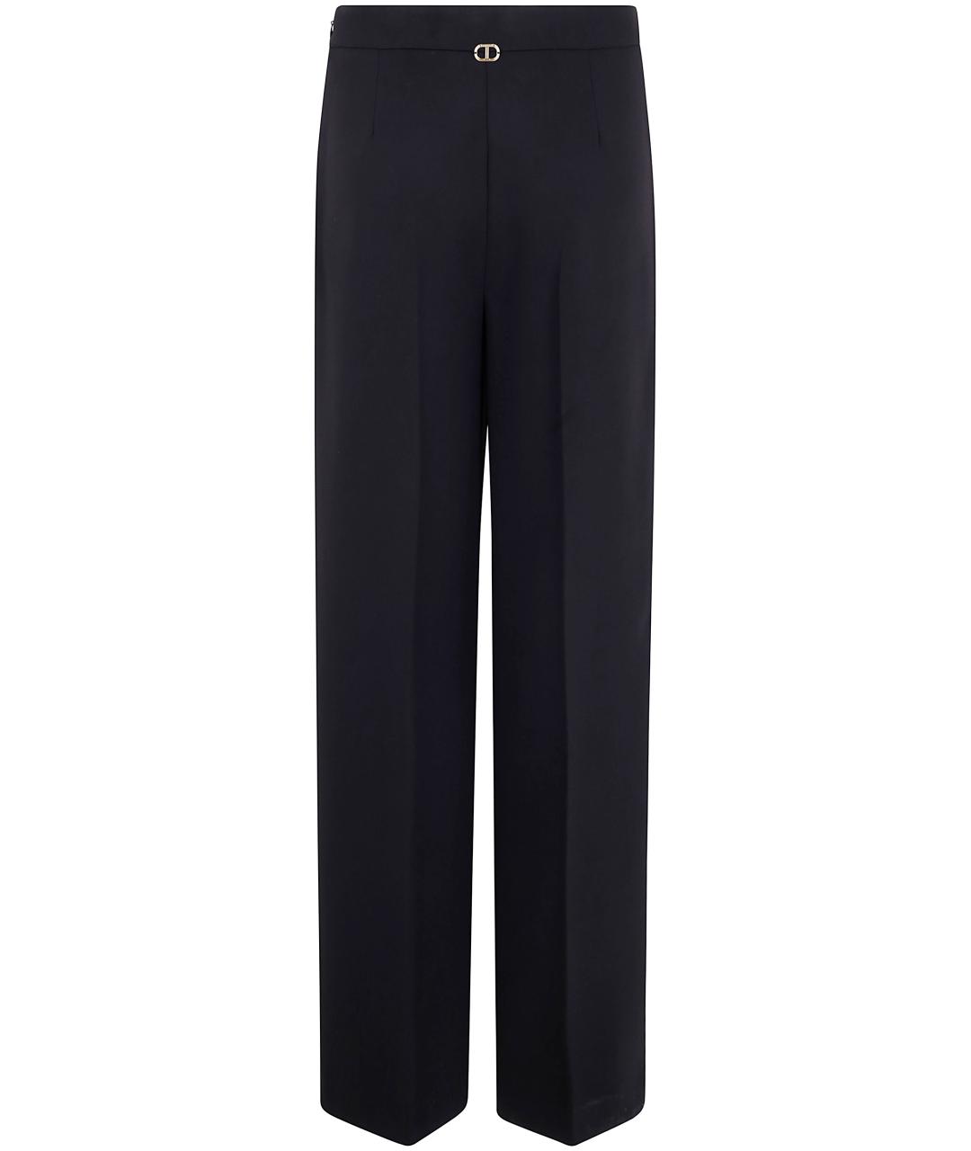 TWIN-SET Черные прямые брюки, фото 2