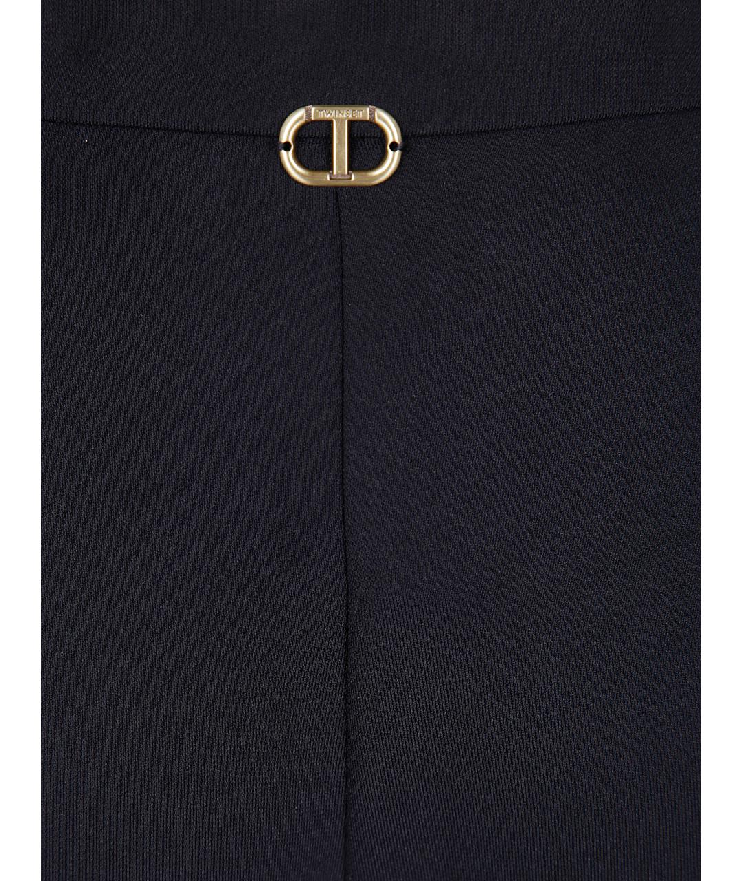 TWIN-SET Черные прямые брюки, фото 3