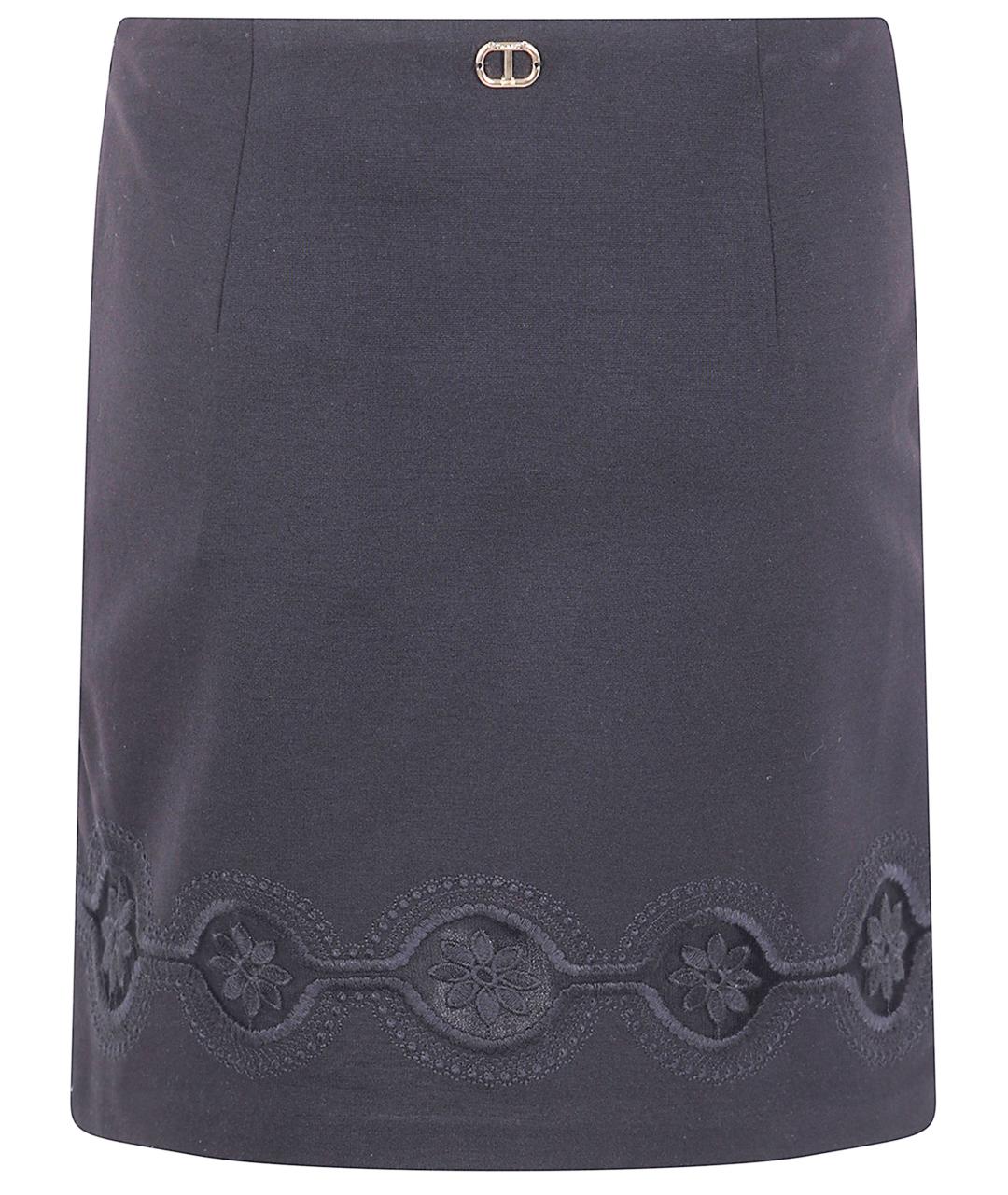 TWIN-SET Черная юбка мини, фото 2