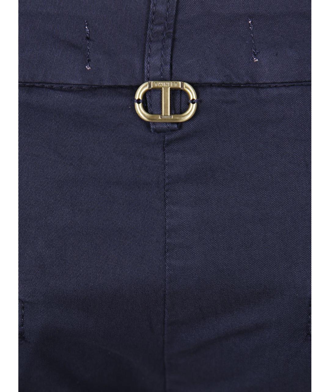 TWIN-SET Синие прямые брюки, фото 3