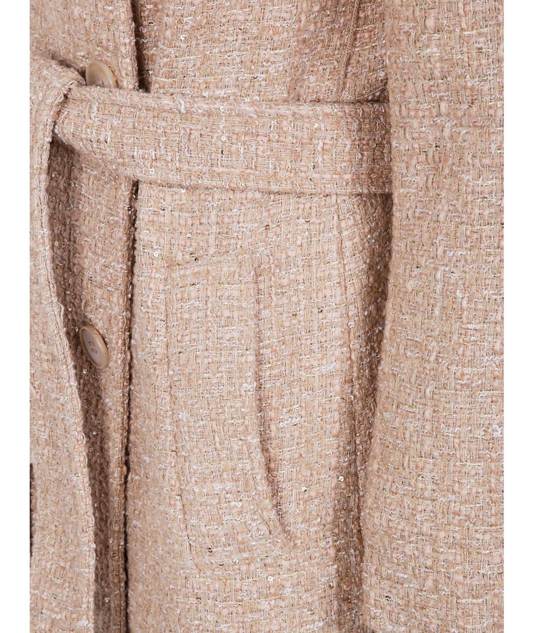 TWIN-SET Бежевое шерстяное пальто, фото 3