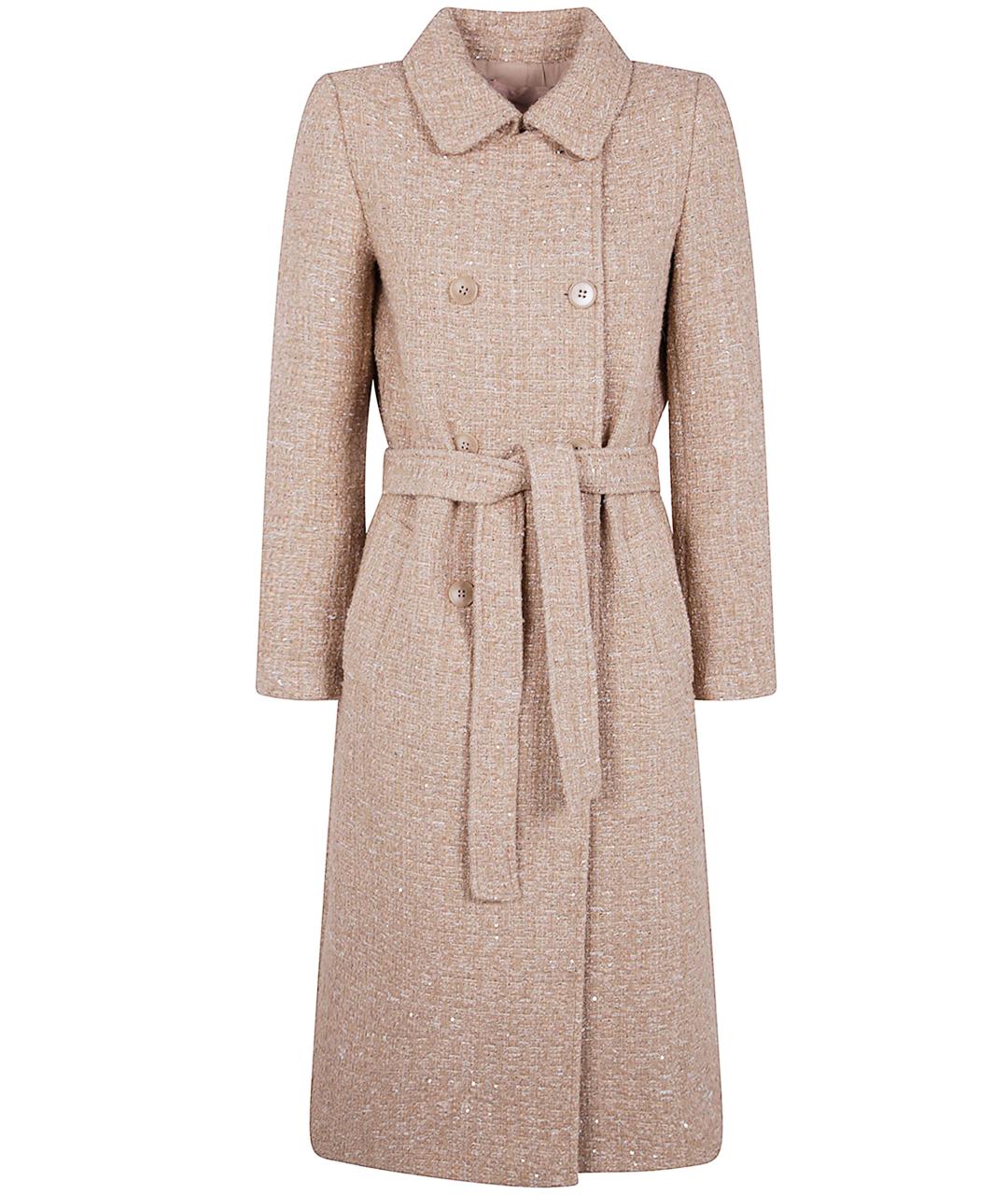 TWIN-SET Бежевое шерстяное пальто, фото 1