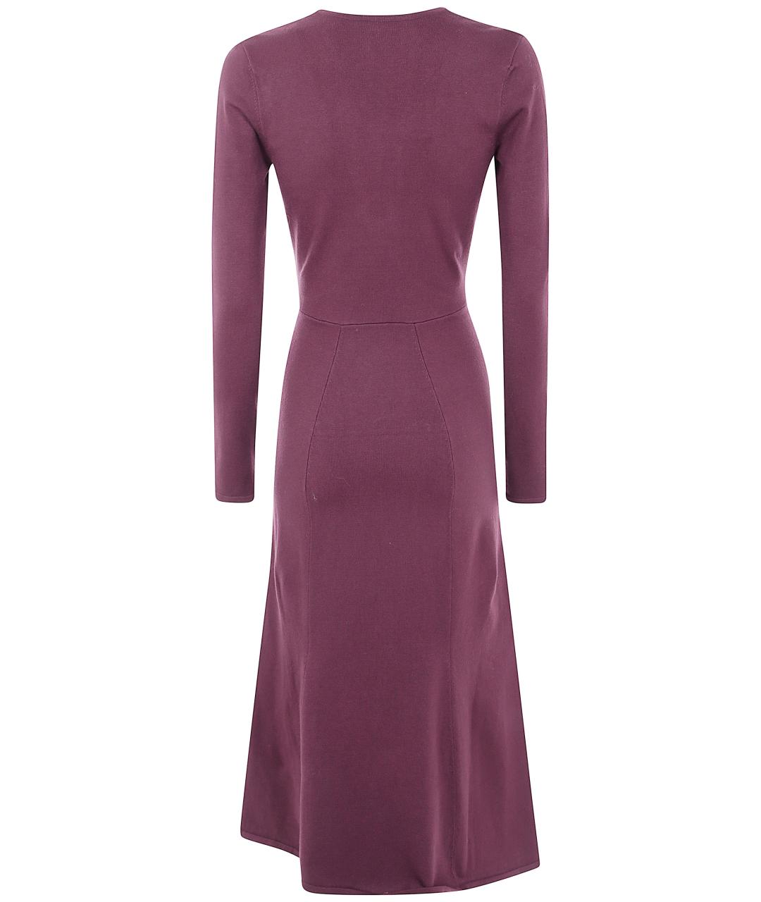 TWIN-SET Бордовое вискозное вечернее платье, фото 2