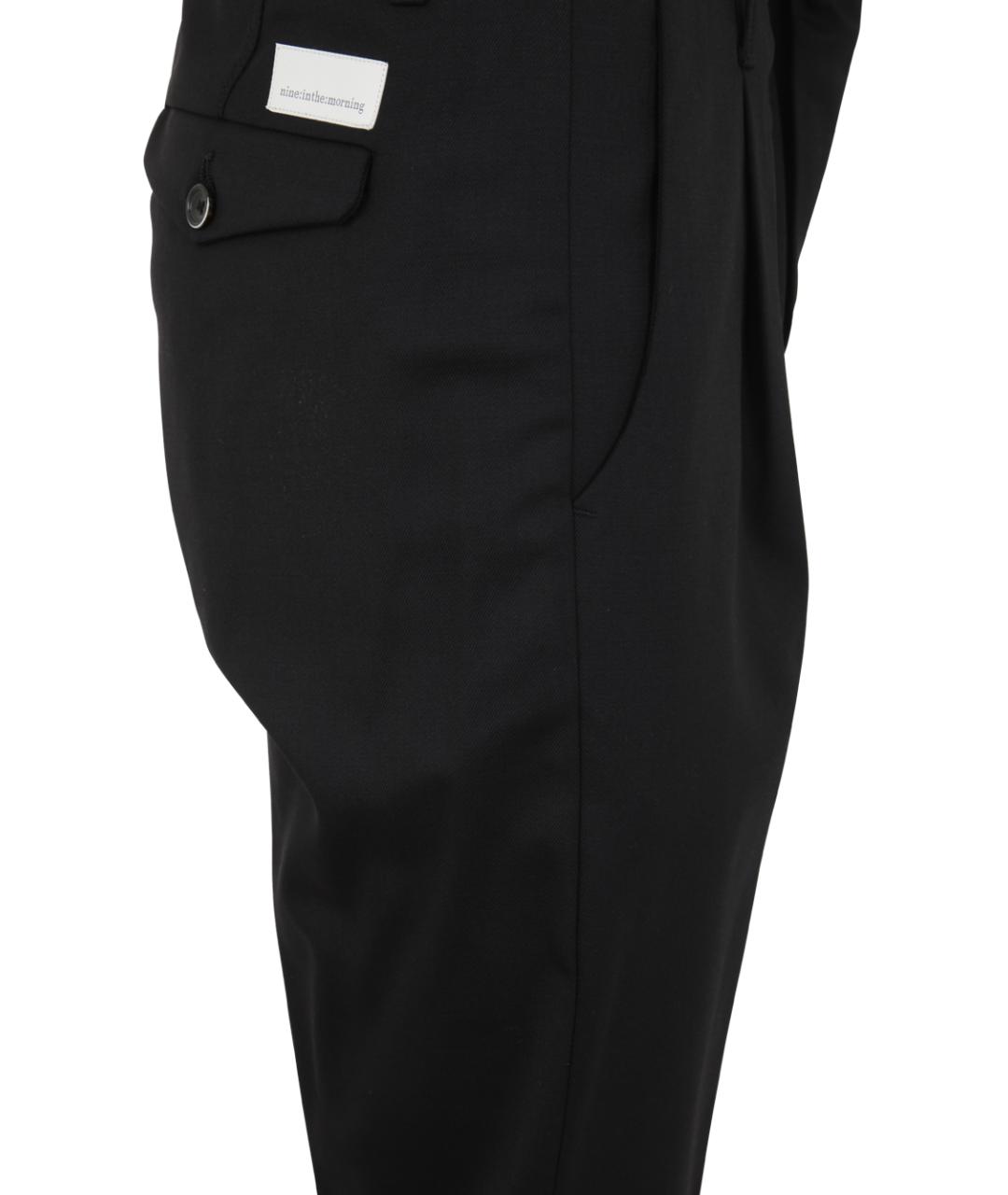 NINE IN THE MORNING Черные шерстяные повседневные брюки, фото 3