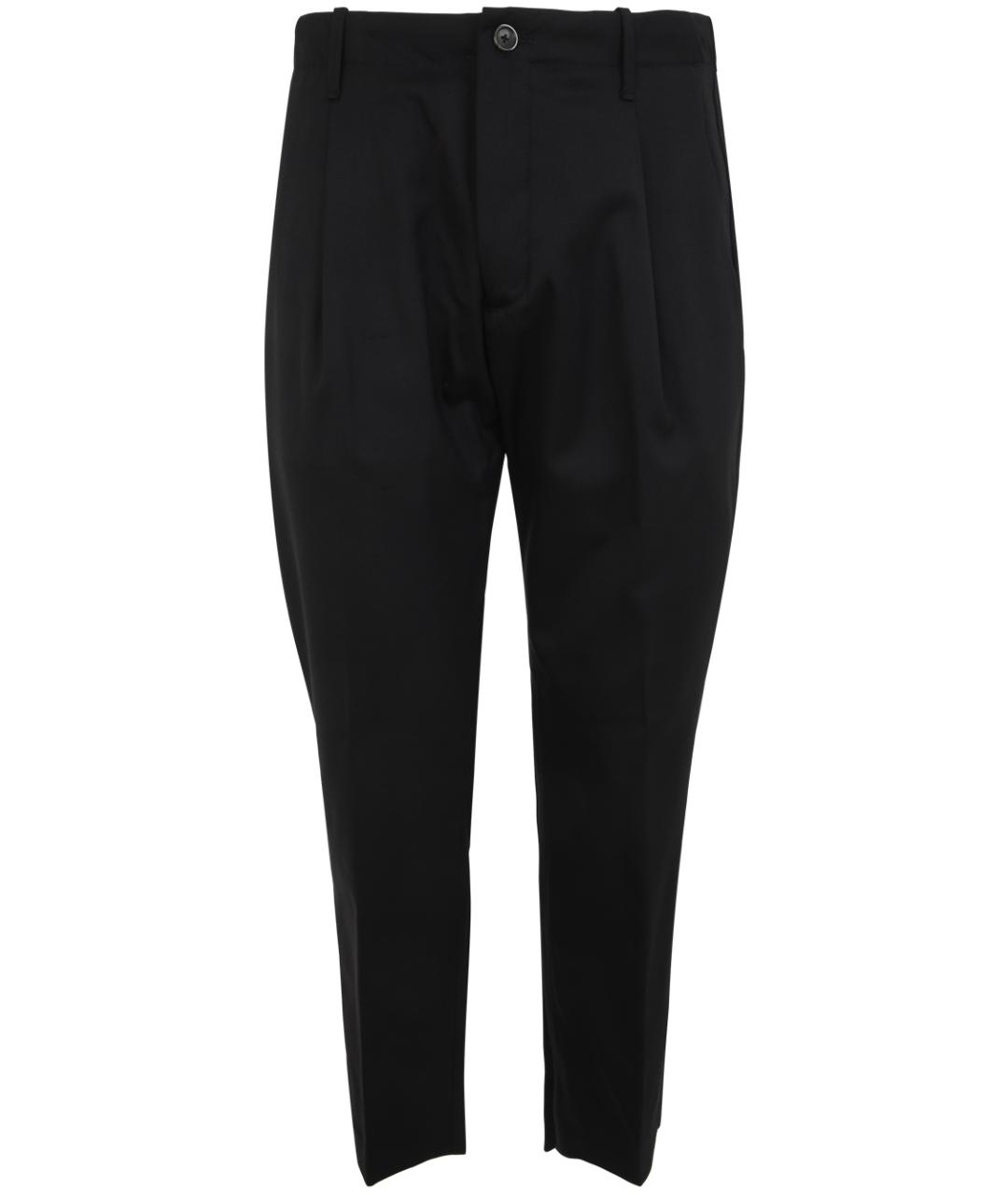 NINE IN THE MORNING Черные шерстяные повседневные брюки, фото 1