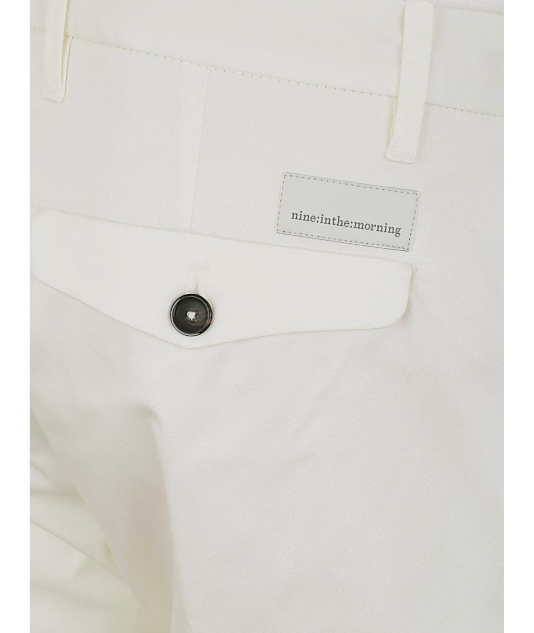 NINE IN THE MORNING Белые хлопковые повседневные брюки, фото 3