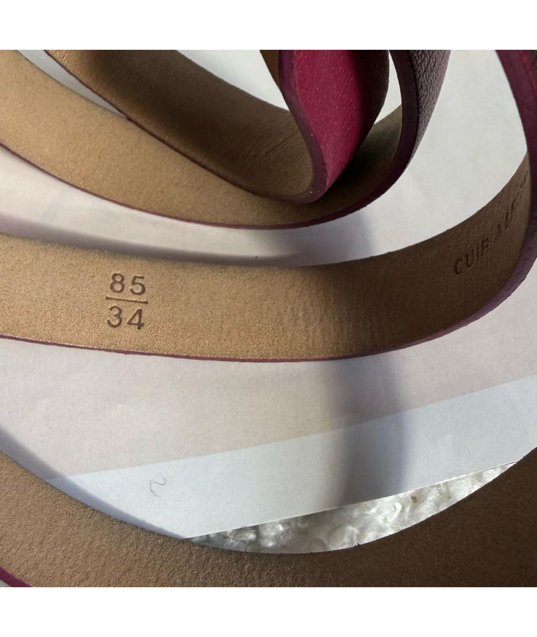 CHANEL Бордовый кожаный ремень, фото 3