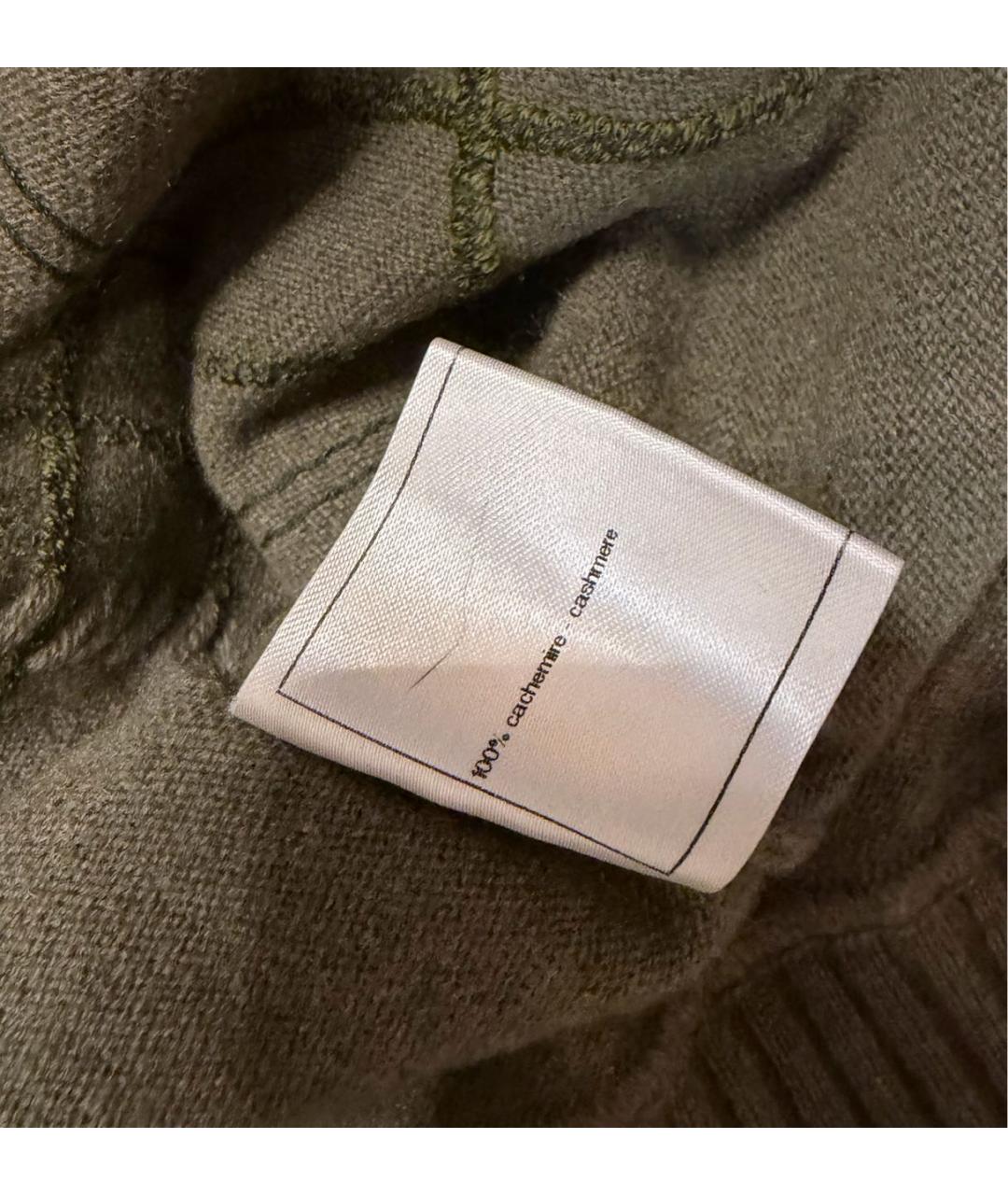 CHANEL Хаки кашемировый джемпер / свитер, фото 5