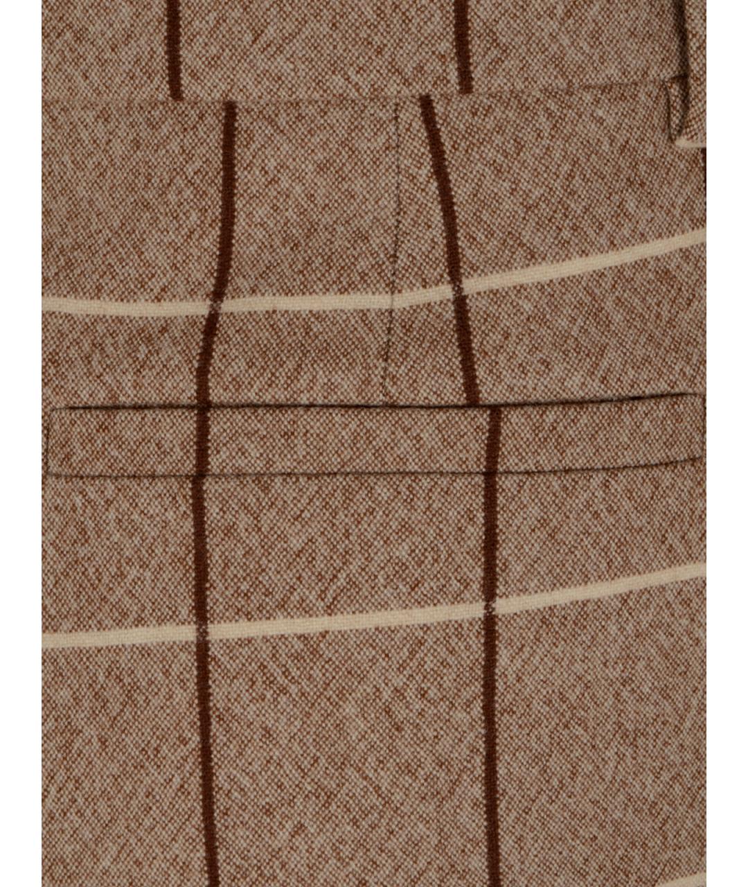 VALENTINO Бежевые шерстяные прямые брюки, фото 3