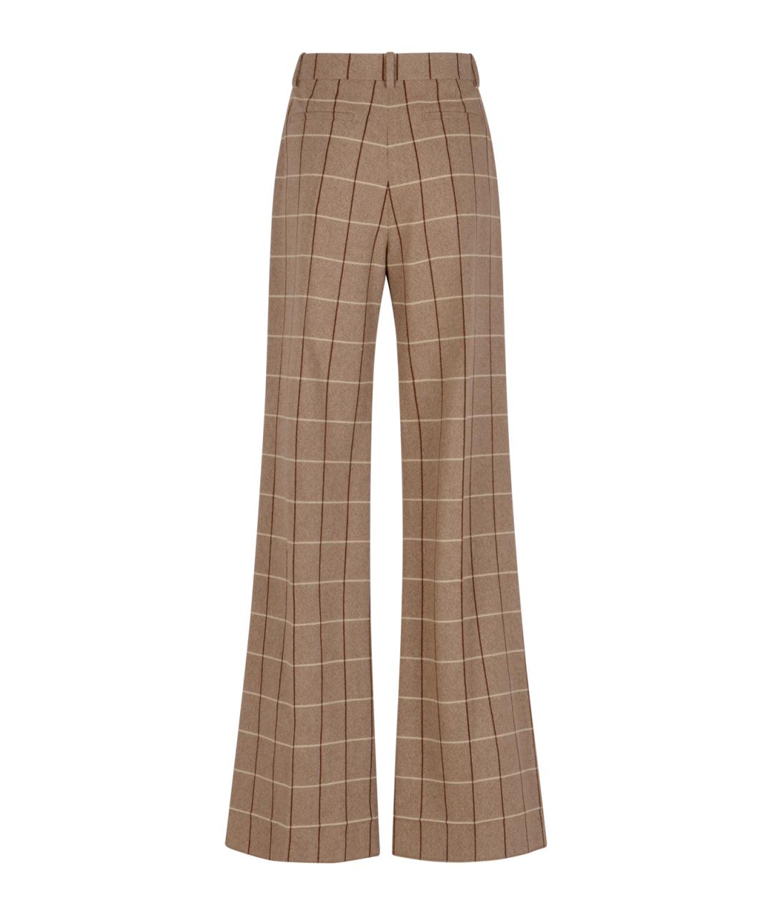 VALENTINO Бежевые шерстяные прямые брюки, фото 2