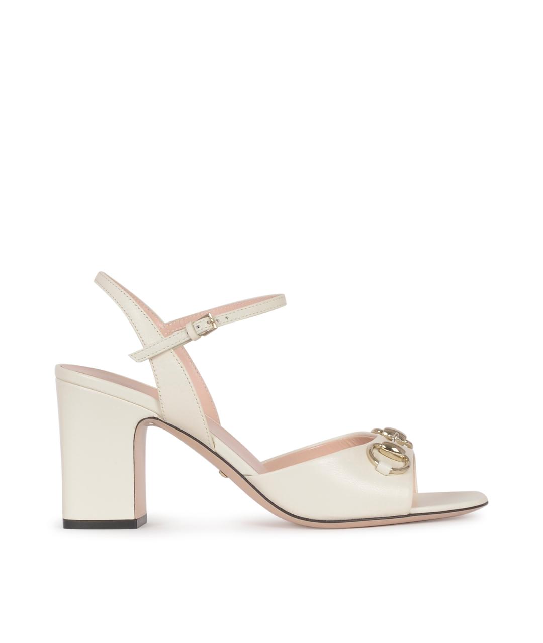 GUCCI Белые кожаные туфли, фото 1