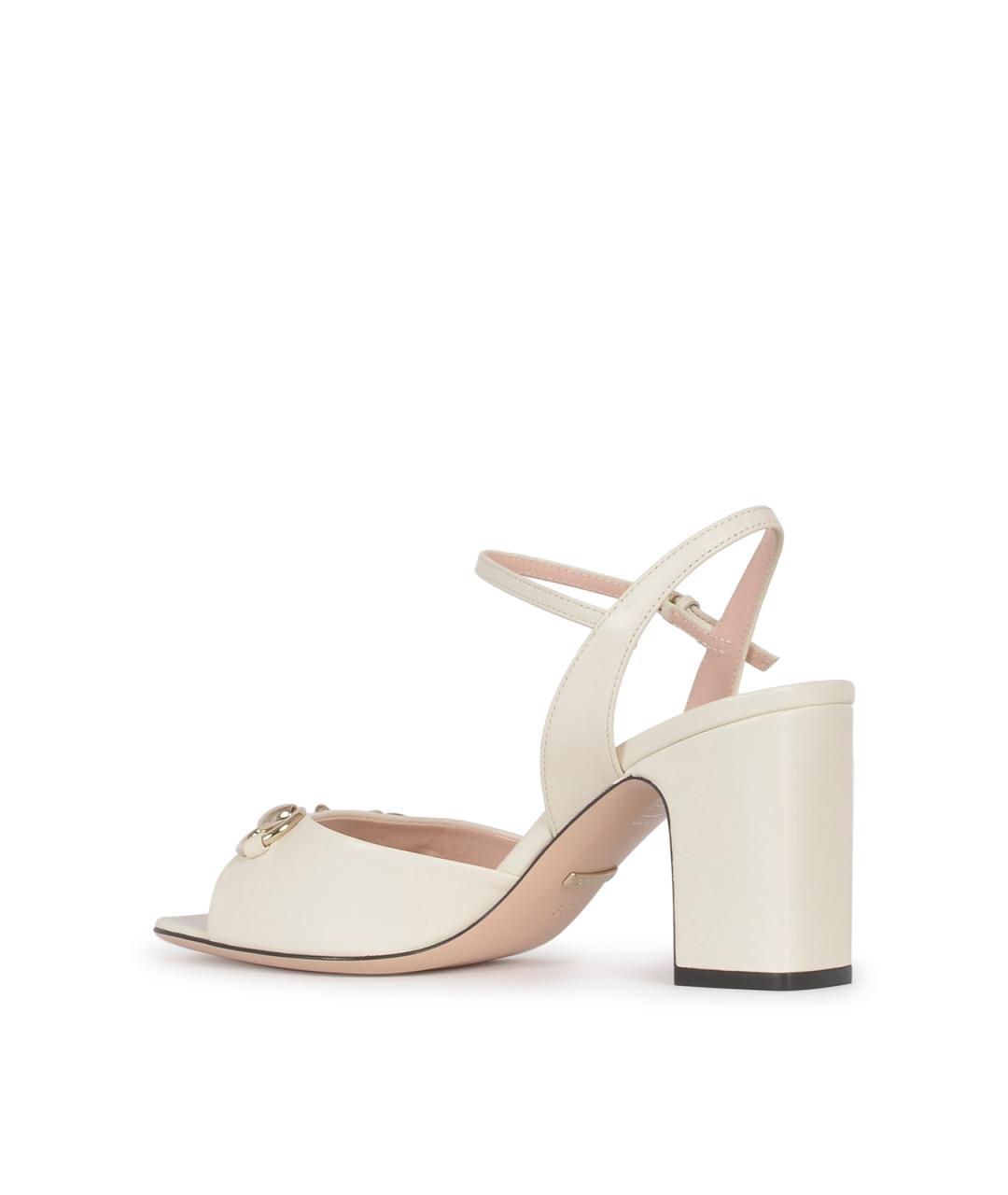 GUCCI Белые кожаные туфли, фото 3