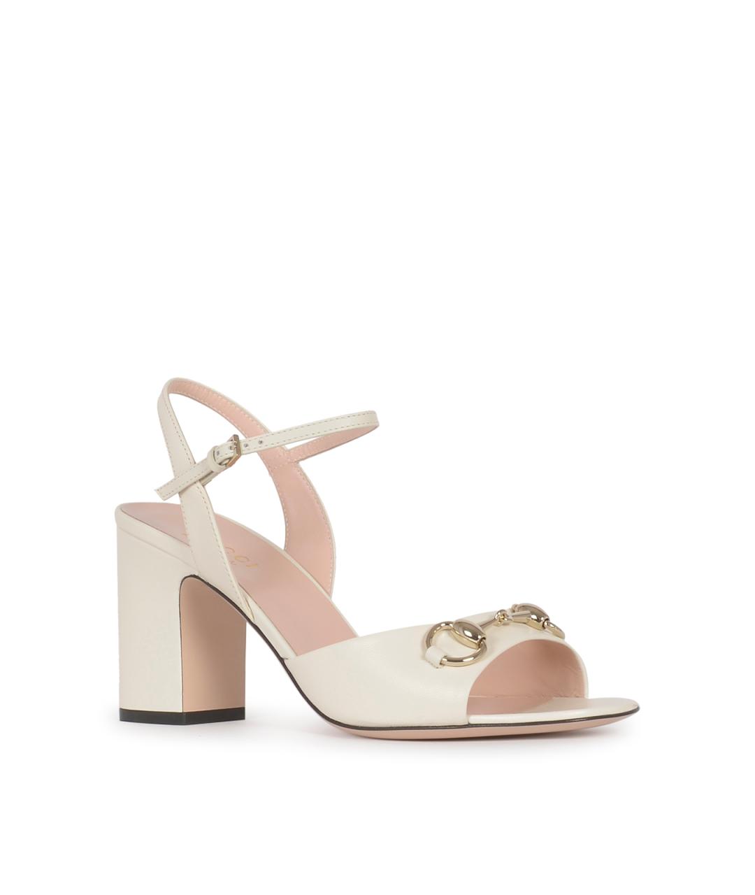 GUCCI Белые кожаные туфли, фото 2