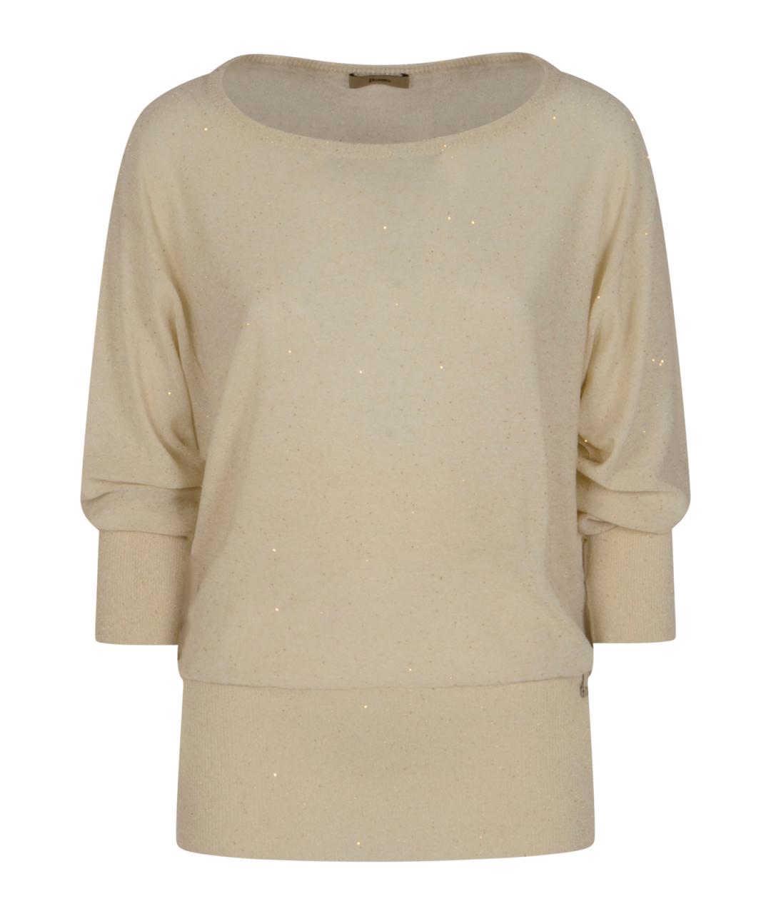 HERNO Бежевый вискозный джемпер / свитер, фото 1