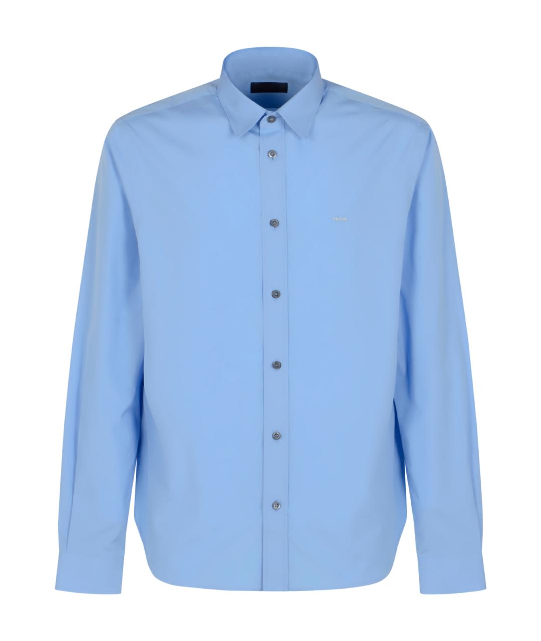 PRADA Синяя хлопковая кэжуал рубашка, фото 1