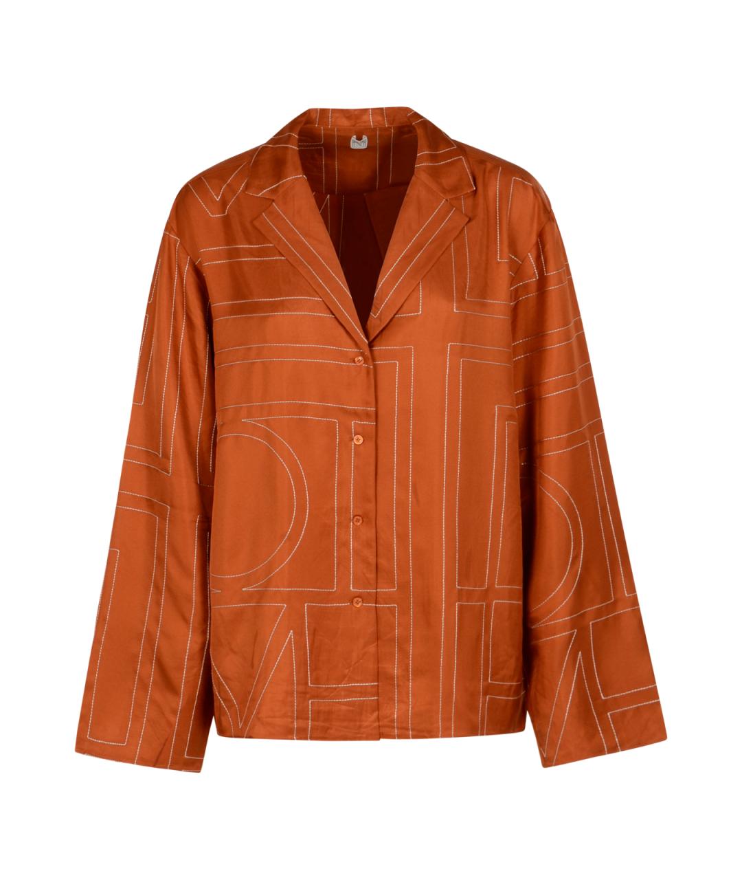 TOTEME Оранжевая шелковая рубашка, фото 1
