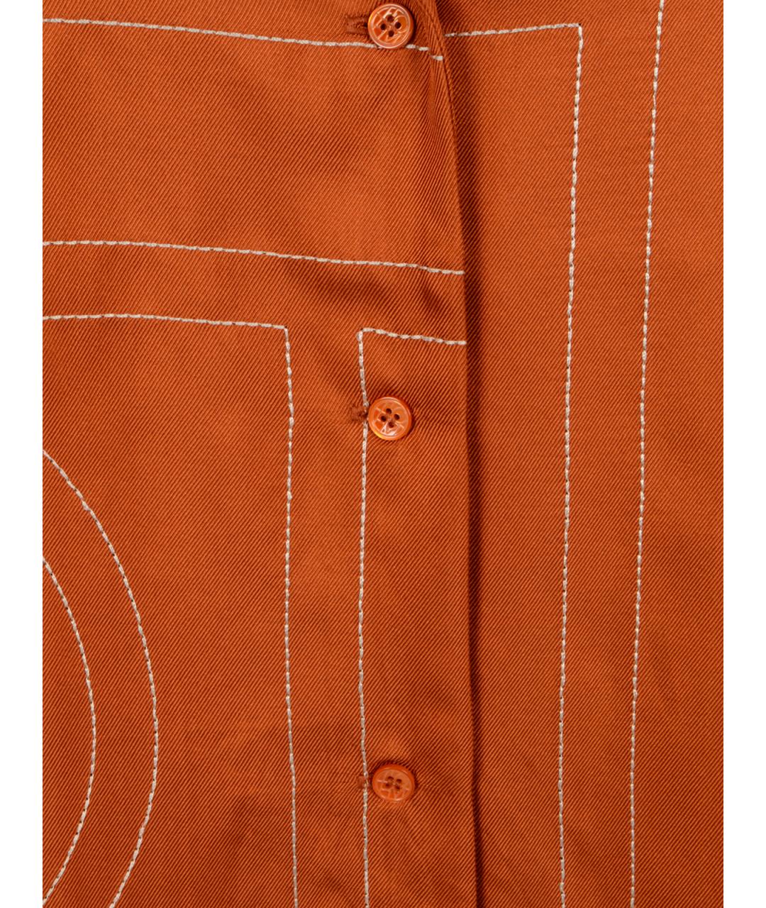 TOTEME Оранжевая шелковая рубашка, фото 3