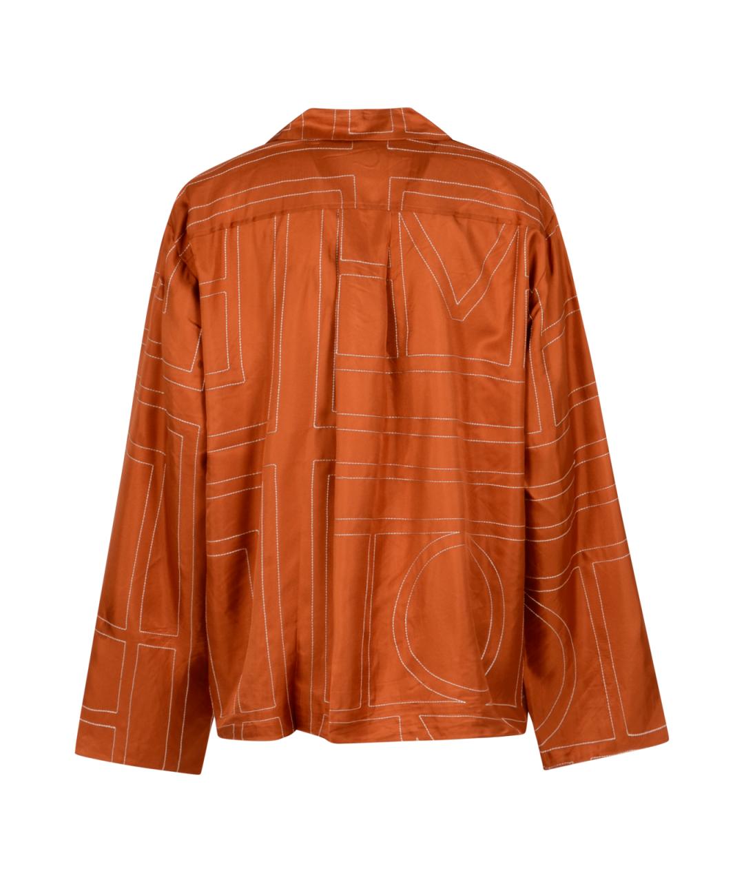 TOTEME Оранжевая шелковая рубашка, фото 2