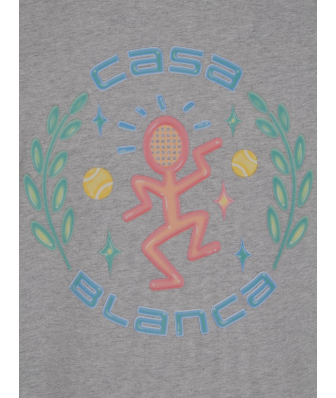 CASABLANCA Серая хлопковая футболка, фото 3