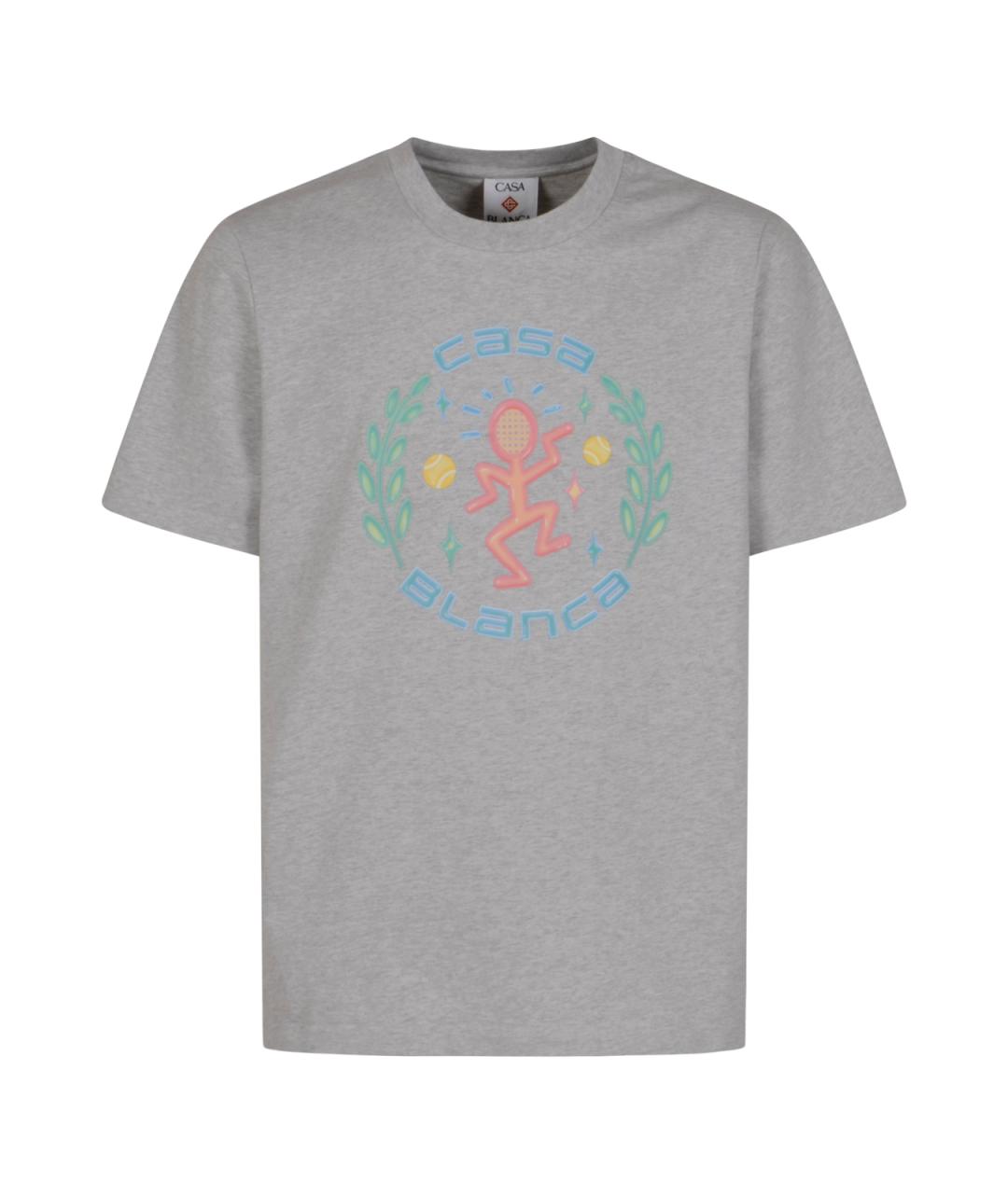 CASABLANCA Серая хлопковая футболка, фото 1