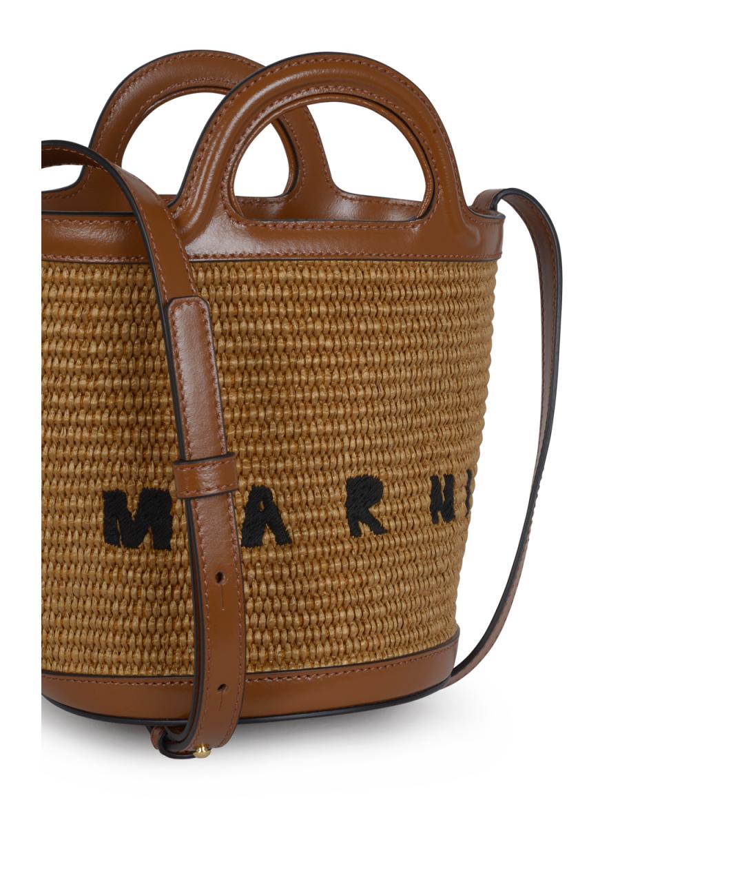 MARNI Коричневая пелетеная сумка тоут, фото 4