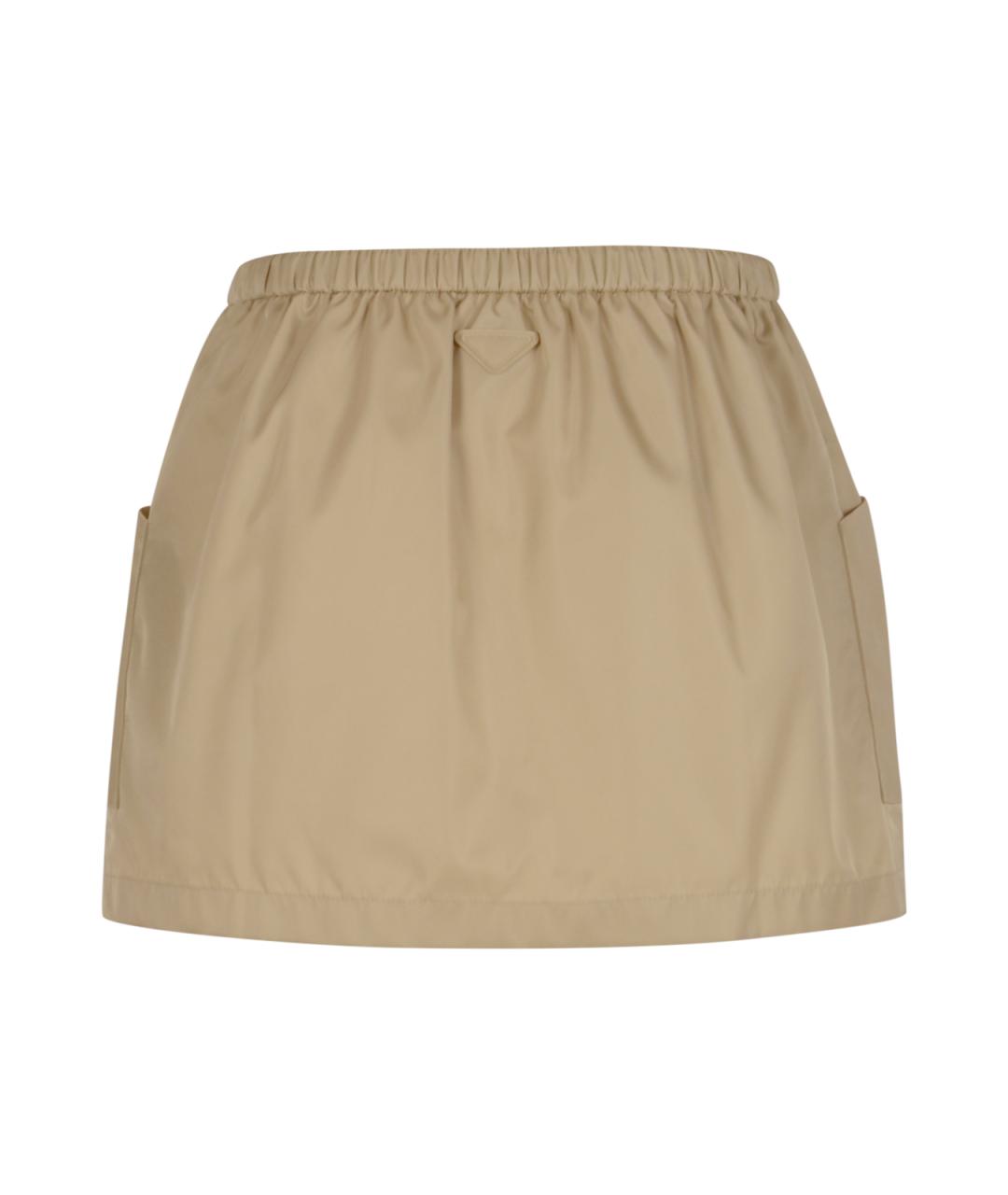 PRADA Бежевая юбка мини, фото 2