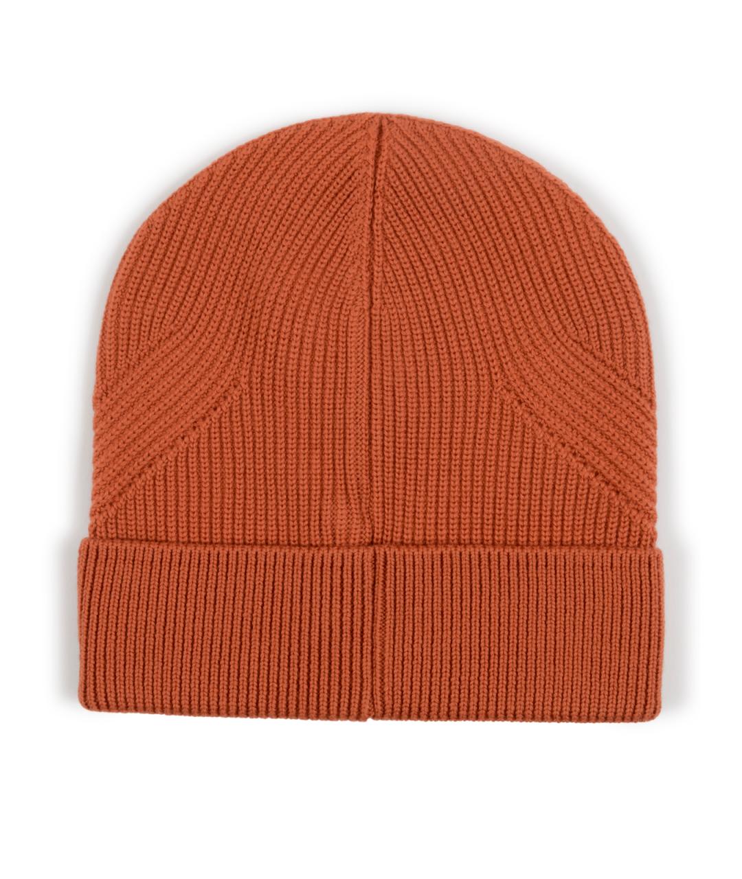 MONCLER Оранжевая шерстяная шапка, фото 2