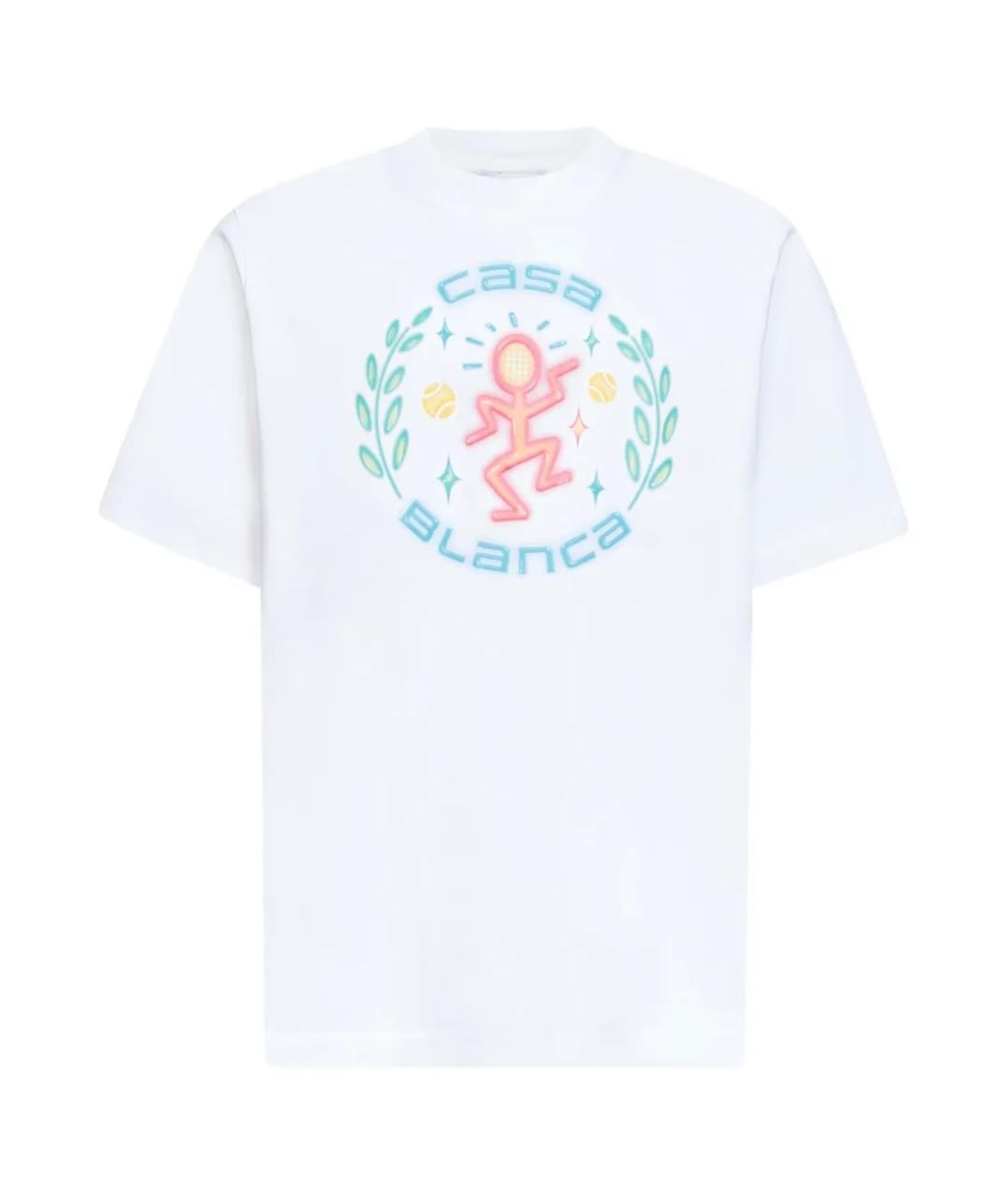 CASABLANCA Белая хлопковая футболка, фото 1