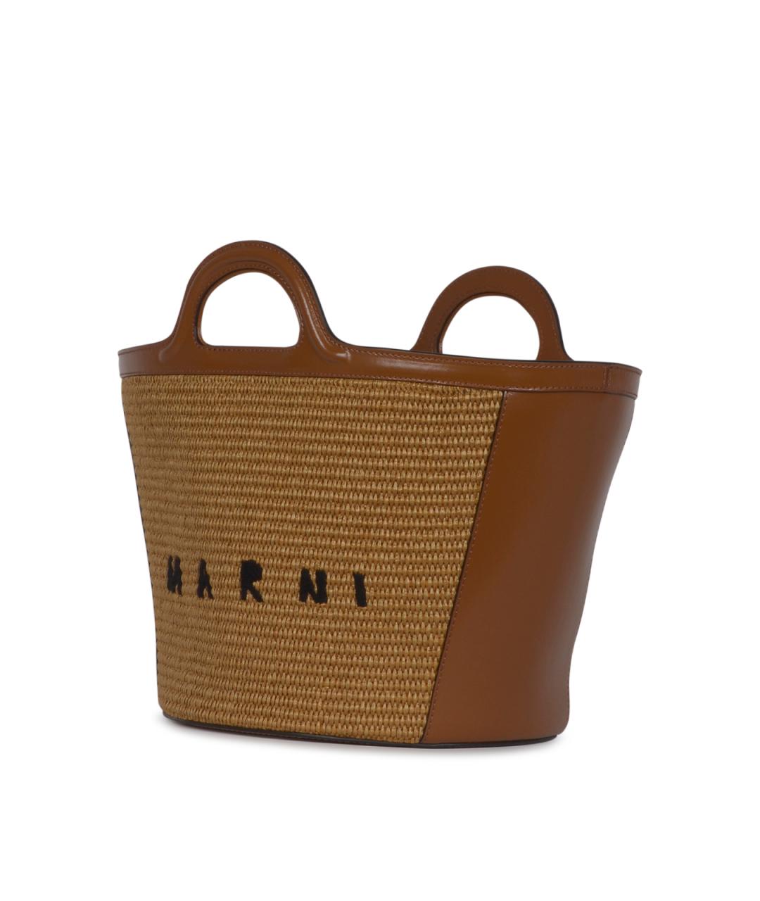 MARNI Коричневая пелетеная сумка тоут, фото 2