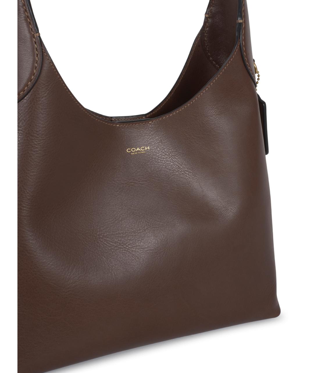 COACH Коричневая кожаная сумка тоут, фото 4