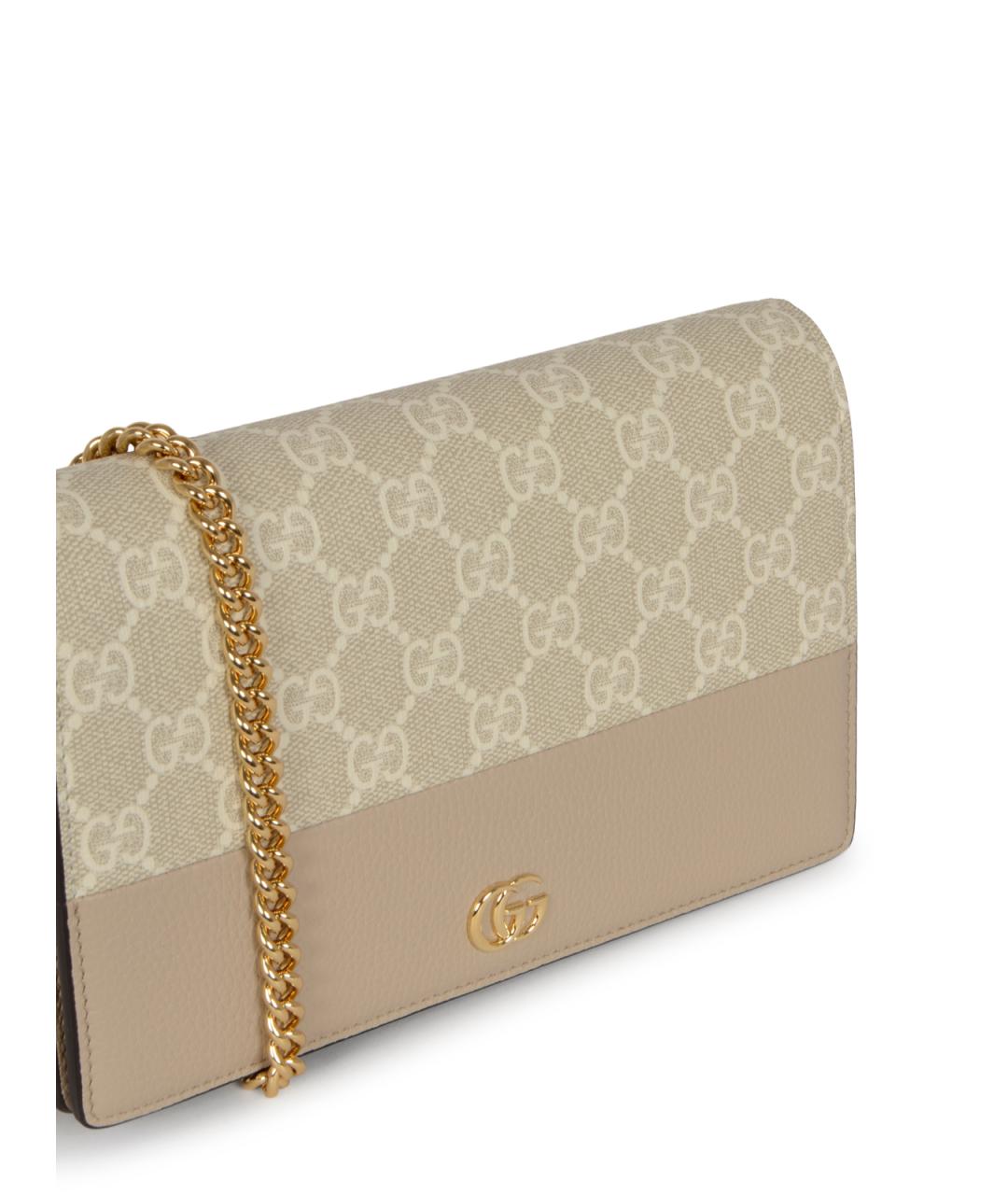 GUCCI Бежевый кожаный кошелек, фото 4