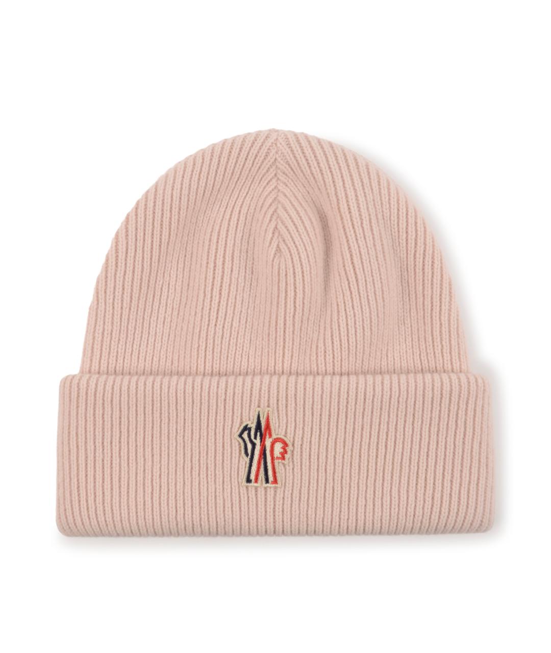 MONCLER GRENOBLE Розовая шерстяная шапка, фото 1