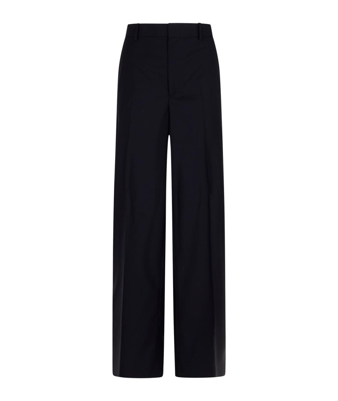 GUCCI Темно-синие шерстяные прямые брюки, фото 1