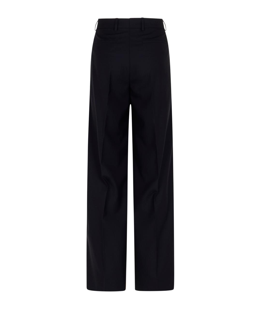 GUCCI Темно-синие шерстяные прямые брюки, фото 2