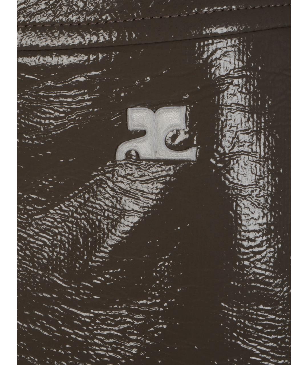 COURREGES Коричневая хлопковая юбка мини, фото 3