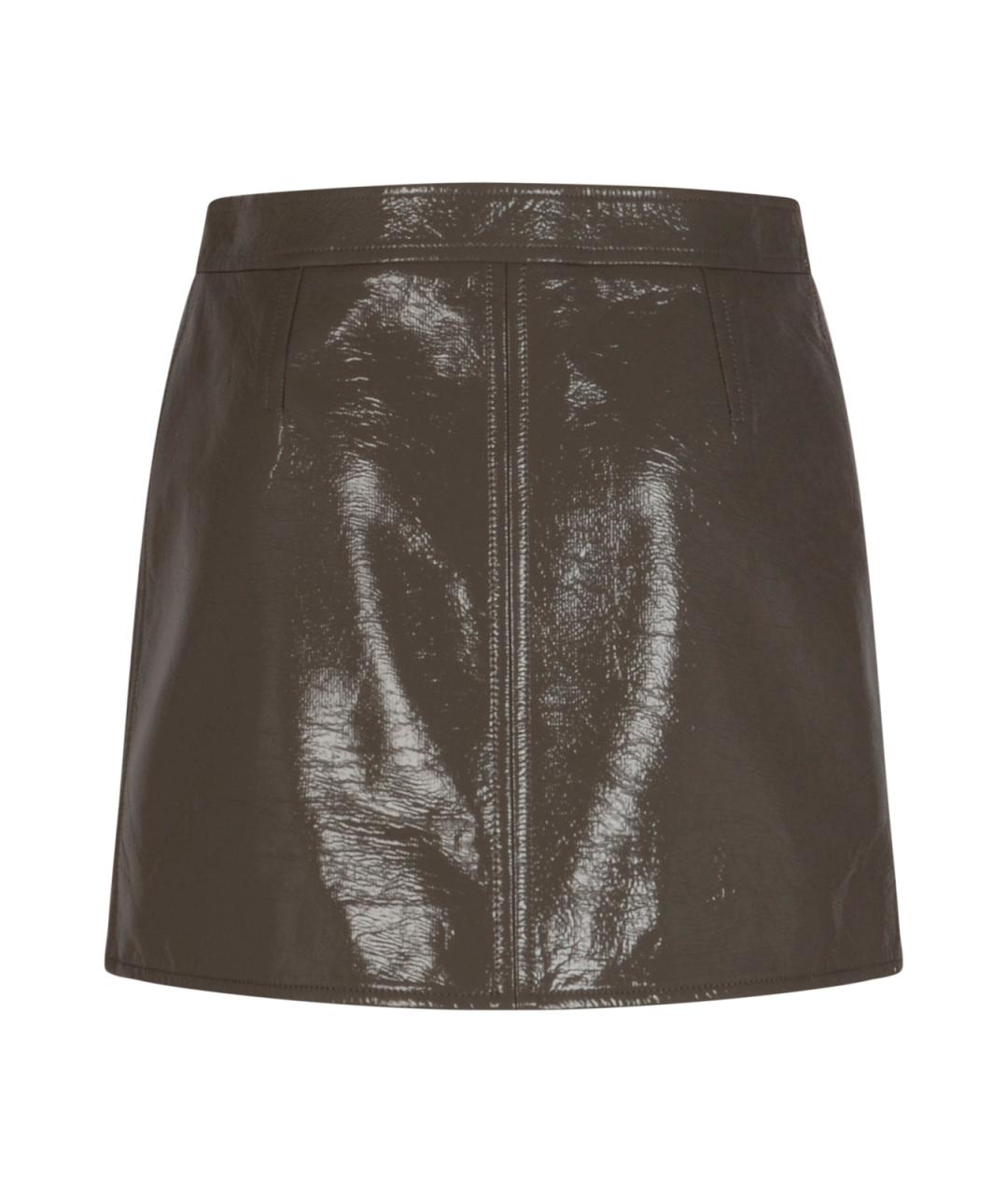COURREGES Коричневая хлопковая юбка мини, фото 2