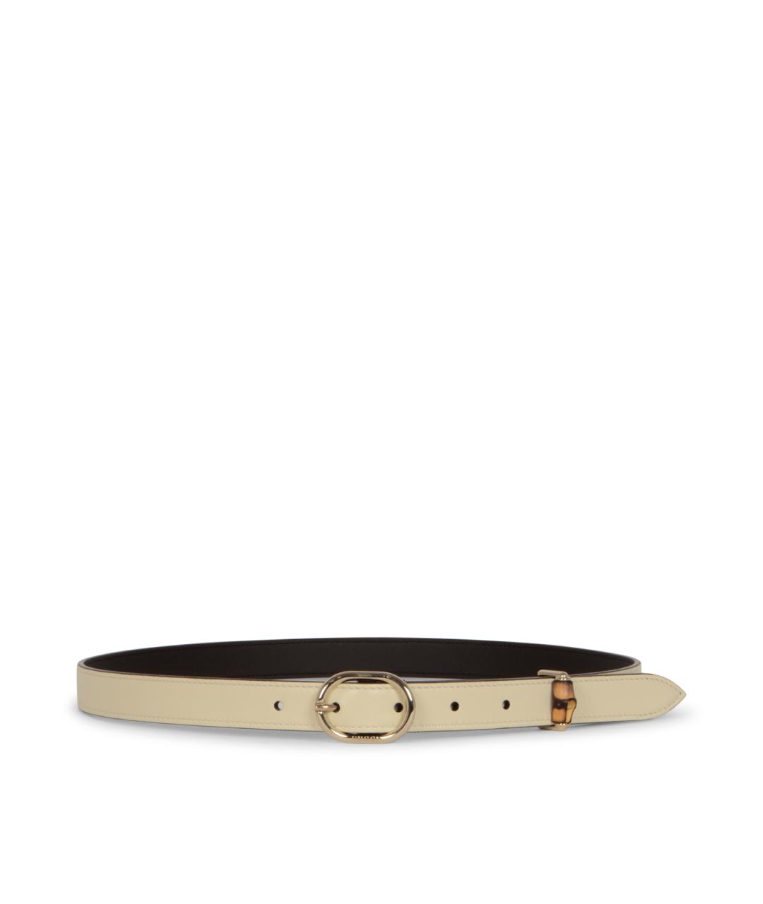 GUCCI Бежевый кожаный ремень, фото 1