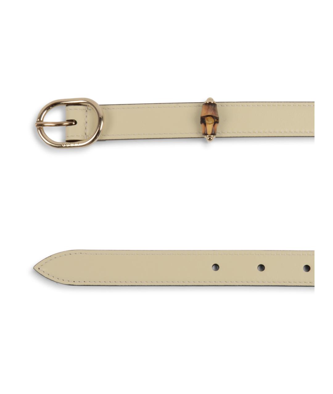 GUCCI Бежевый кожаный ремень, фото 2