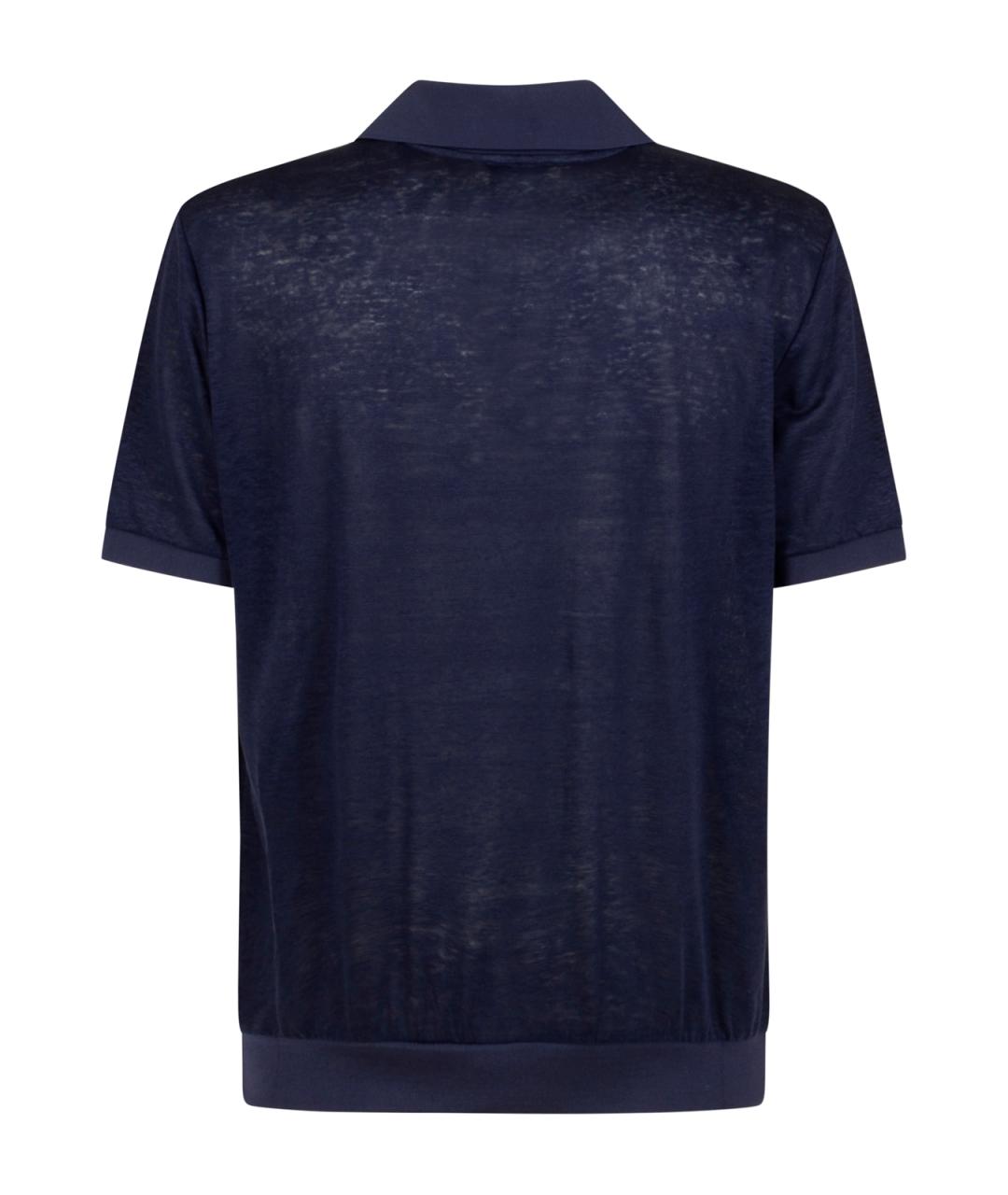 GIORGIO ARMANI Синее поло с коротким рукавом, фото 2