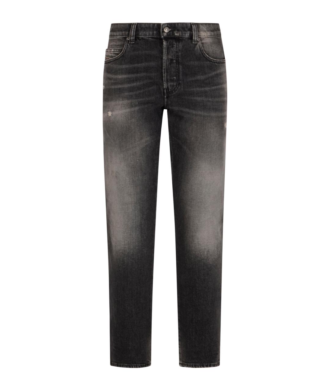 DIESEL Серые хлопковые прямые джинсы, фото 1