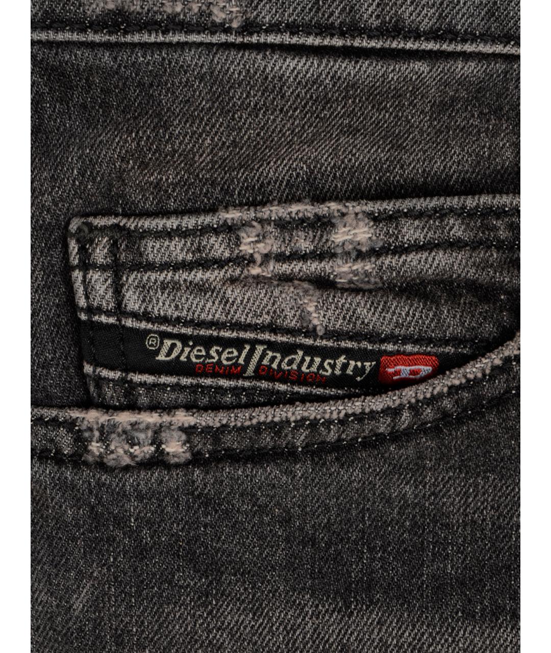 DIESEL Серые хлопковые прямые джинсы, фото 3