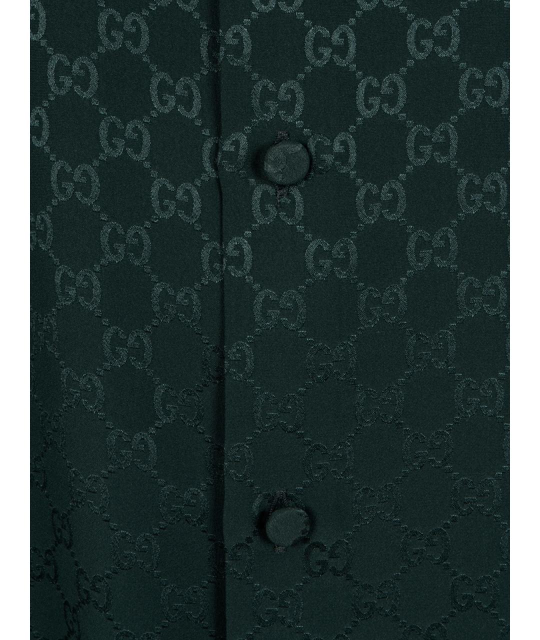 GUCCI Зеленая шелковая классическая рубашка, фото 3