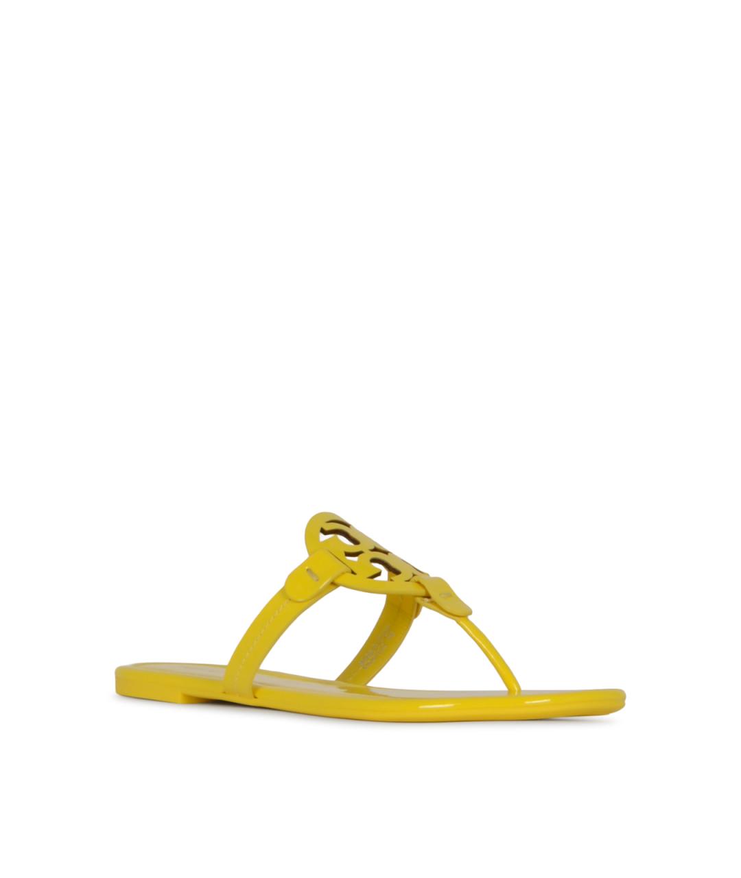 TORY BURCH Желтые кожаные шлепанцы, фото 2